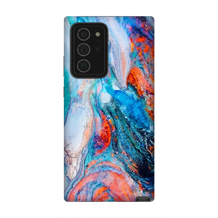 Galaxy Note 20 Ultra StrongFit Marble Effect Color Pouring Acrylic Abstract Painting by BluedarkArt