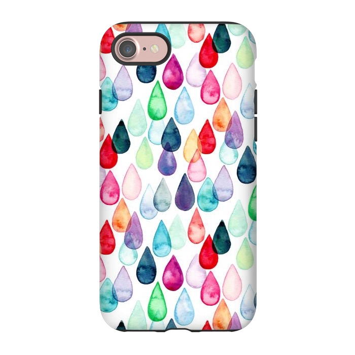 iPhone 7 StrongFit Watercolour Rainbow Drops by Tangerine-Tane