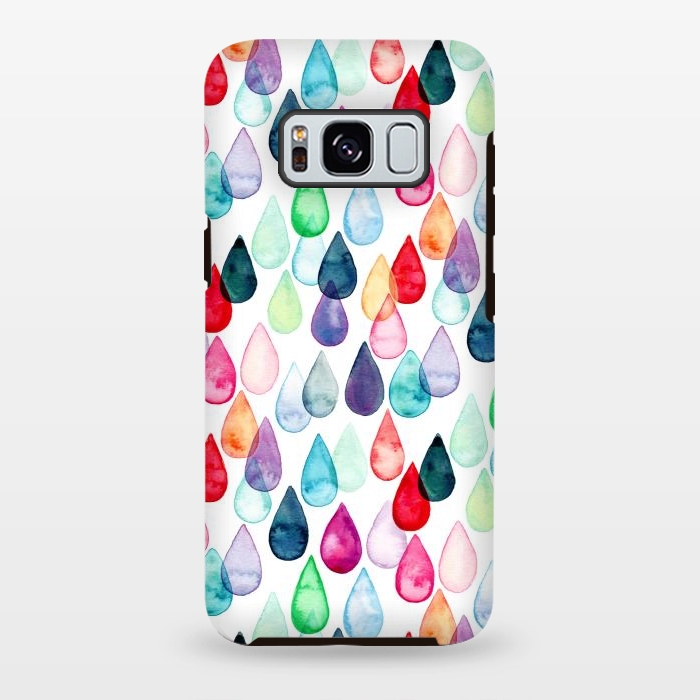 Galaxy S8 plus StrongFit Watercolour Rainbow Drops by Tangerine-Tane