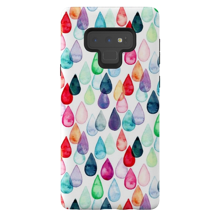 Galaxy Note 9 StrongFit Watercolour Rainbow Drops by Tangerine-Tane