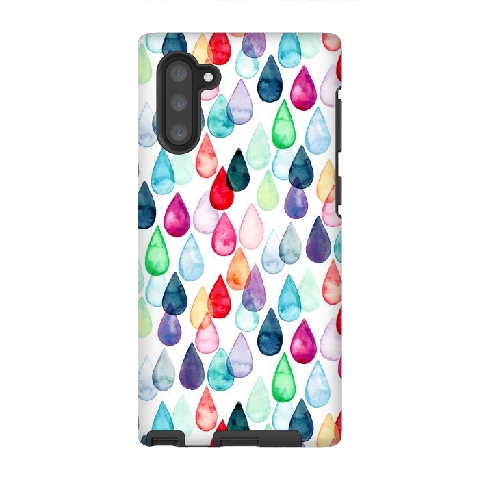 Galaxy Note 10 StrongFit Watercolour Rainbow Drops by Tangerine-Tane