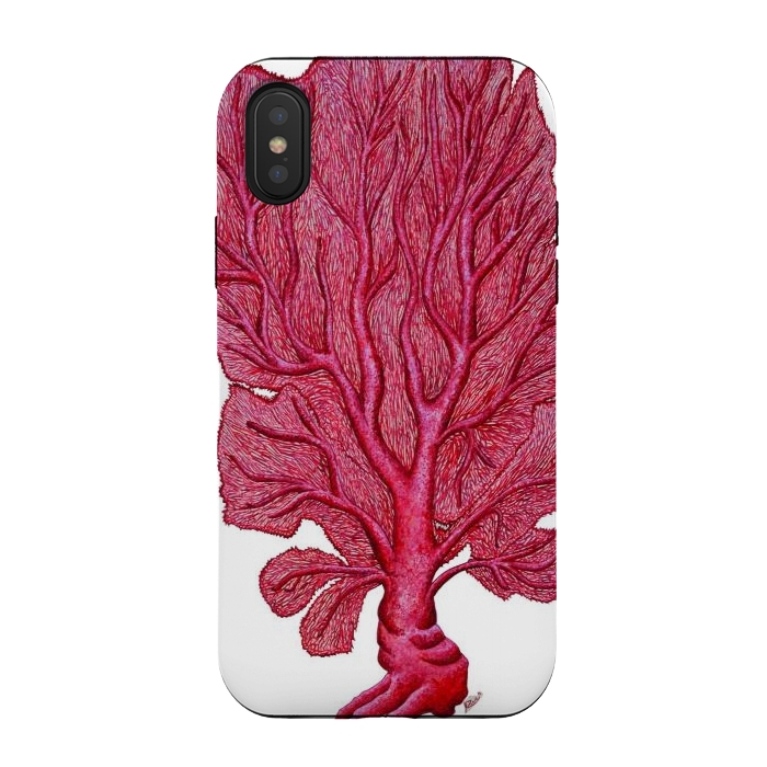 iPhone Xs / X StrongFit Pink Red Coral Gorgona by Chloe Yzoard