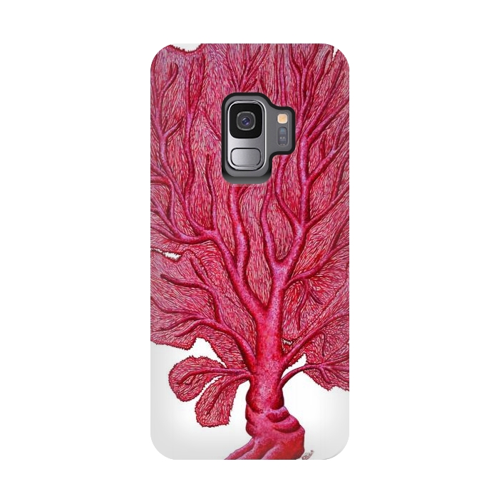 Galaxy S9 StrongFit Pink Red Coral Gorgona by Chloe Yzoard