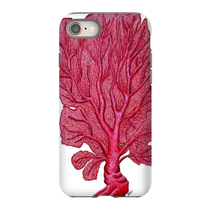 iPhone 8 StrongFit Pink Red Coral Gorgona by Chloe Yzoard