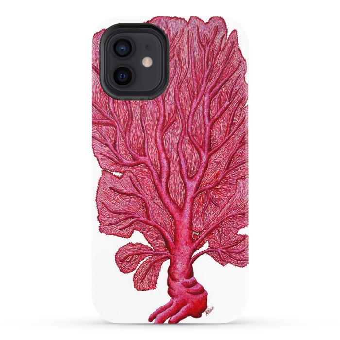 iPhone 12 StrongFit Pink Red Coral Gorgona by Chloe Yzoard