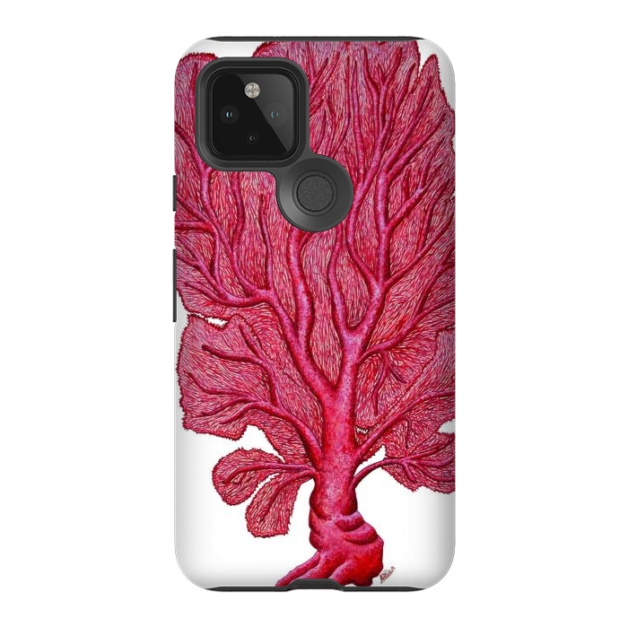 Pixel 5 StrongFit Pink Red Coral Gorgona by Chloe Yzoard
