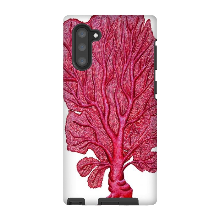 Galaxy Note 10 StrongFit Pink Red Coral Gorgona by Chloe Yzoard