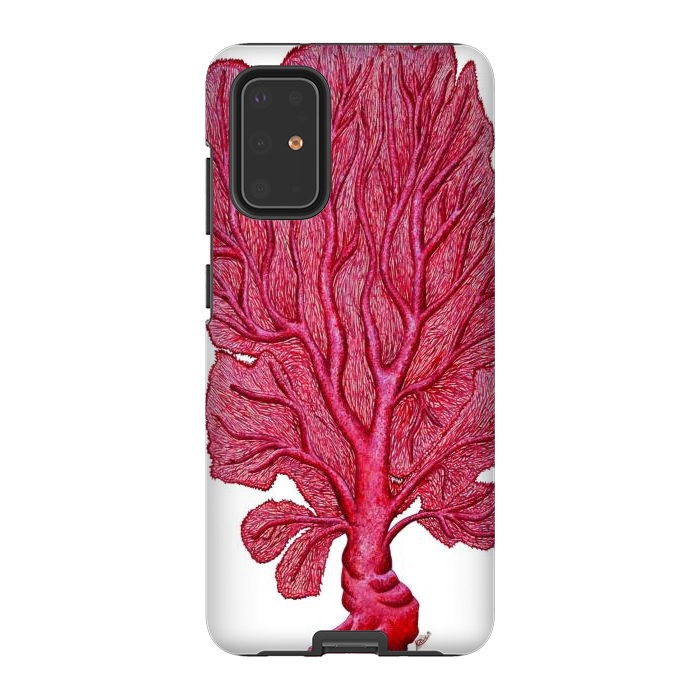 Galaxy S20 Plus StrongFit Pink Red Coral Gorgona by Chloe Yzoard