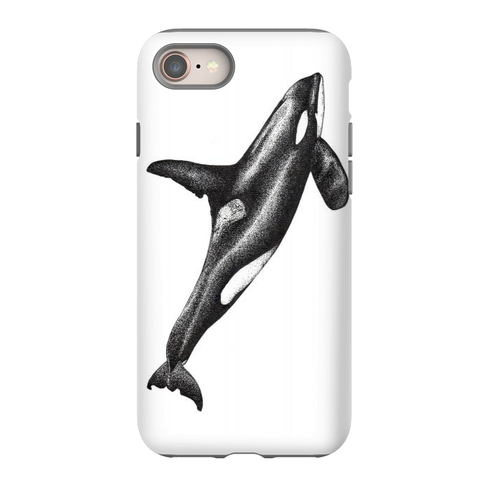 iPhone 8 StrongFit Orca killer whale ink art by Chloe Yzoard