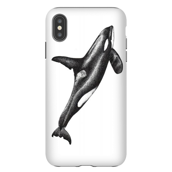 iPhone Xs Max StrongFit Orca killer whale ink art by Chloe Yzoard