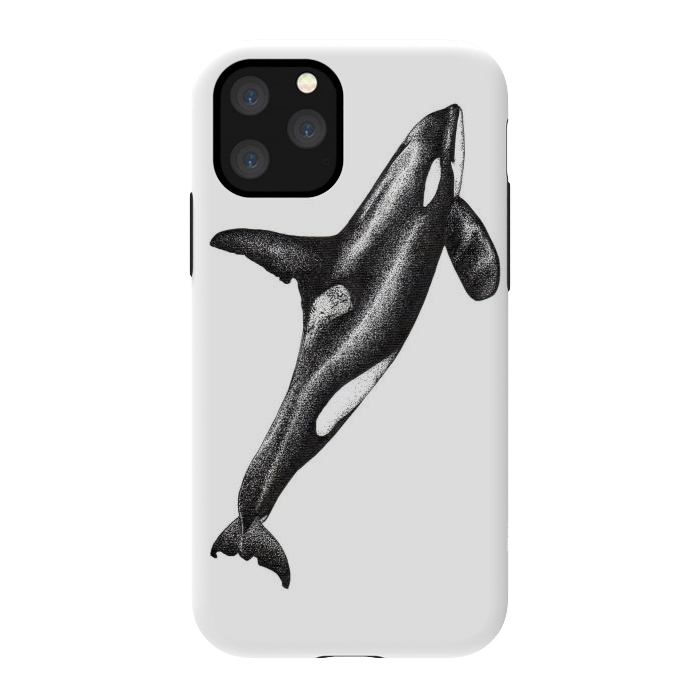 iPhone 11 Pro StrongFit Orca killer whale ink art by Chloe Yzoard
