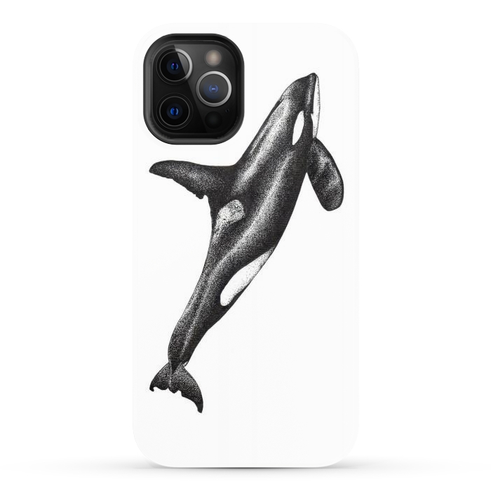 iPhone 12 Pro Max StrongFit Orca killer whale ink art by Chloe Yzoard