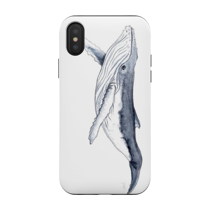 iPhone Xs / X StrongFit Humpback whale baby Megaptera novaeangliae by Chloe Yzoard