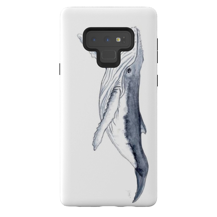 Galaxy Note 9 StrongFit Humpback whale baby Megaptera novaeangliae by Chloe Yzoard