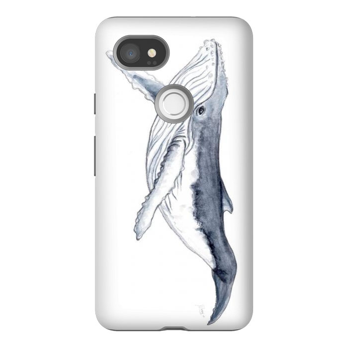 Pixel 2XL StrongFit Humpback whale baby Megaptera novaeangliae by Chloe Yzoard