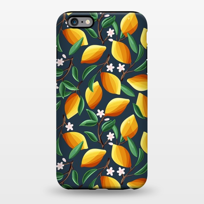iPhone 6/6s plus StrongFit Lemon pattern, on dark by Jelena Obradovic