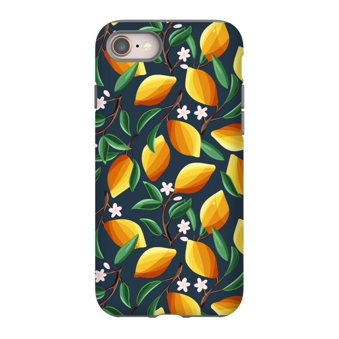 iPhone SE StrongFit Lemon pattern, on dark by Jelena Obradovic