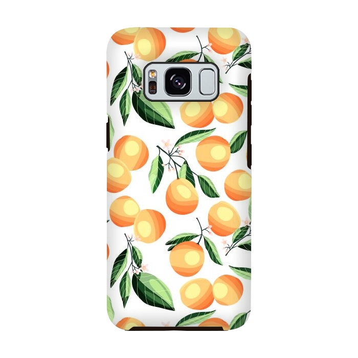 Galaxy S8 StrongFit Orange pattern, on white by Jelena Obradovic
