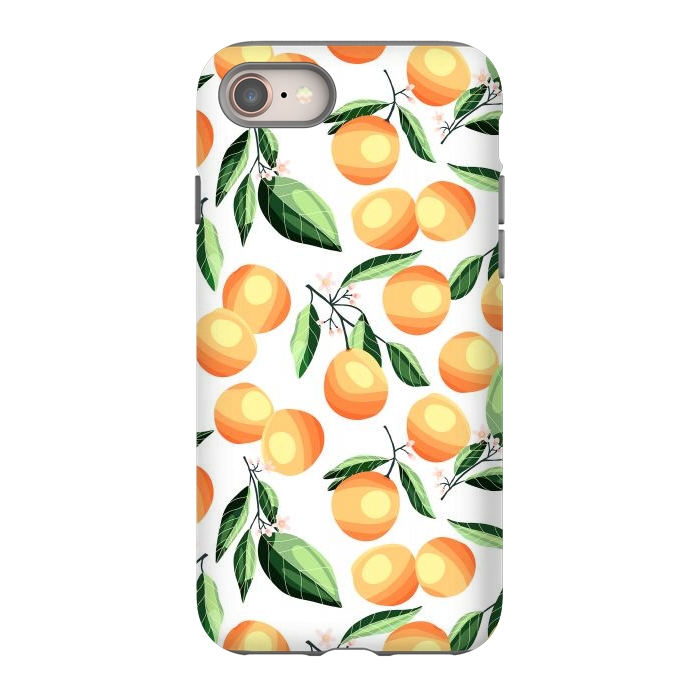 iPhone 8 StrongFit Orange pattern, on white by Jelena Obradovic