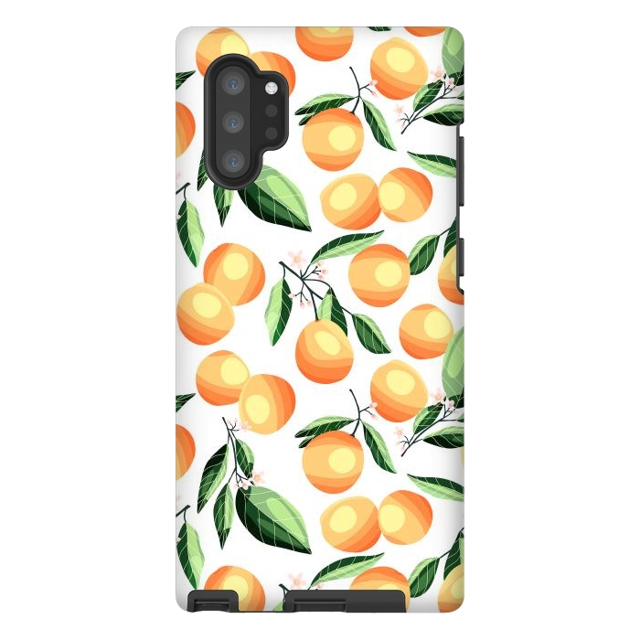 Galaxy Note 10 plus StrongFit Orange pattern, on white by Jelena Obradovic