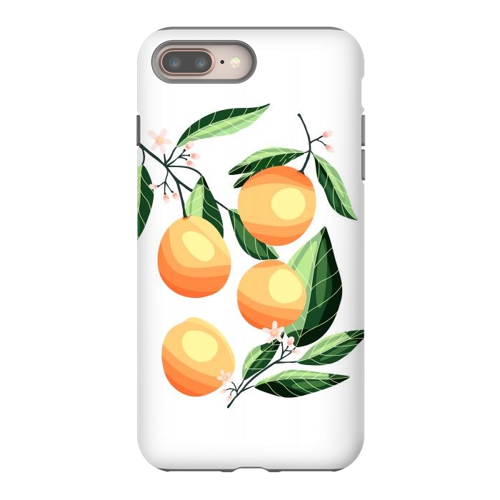 iPhone 7 plus StrongFit Peaches on white by Jelena Obradovic