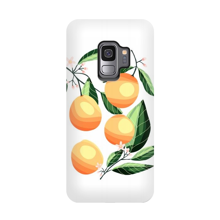 Galaxy S9 StrongFit Peaches on white by Jelena Obradovic