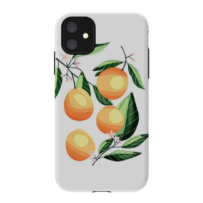 iPhone 11 StrongFit Peaches on white by Jelena Obradovic