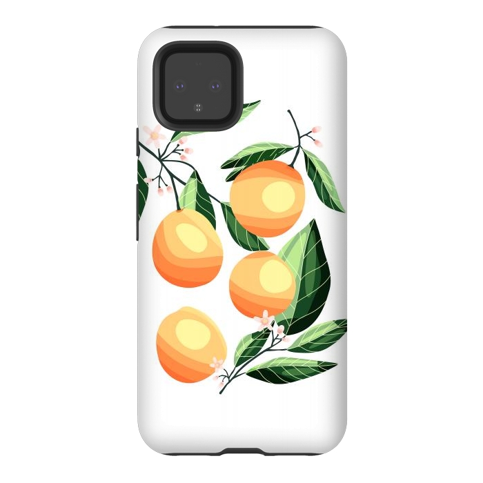 Pixel 4 StrongFit Peaches on white by Jelena Obradovic