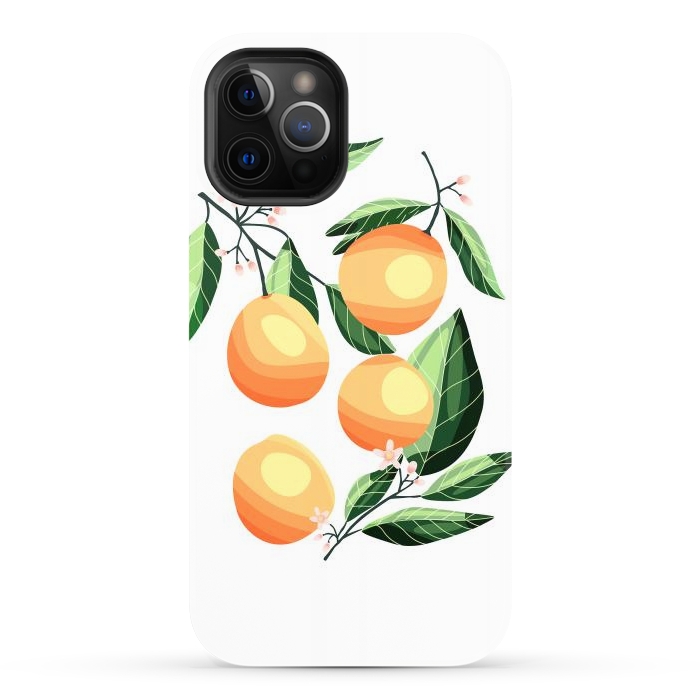 iPhone 12 Pro Max StrongFit Peaches on white by Jelena Obradovic