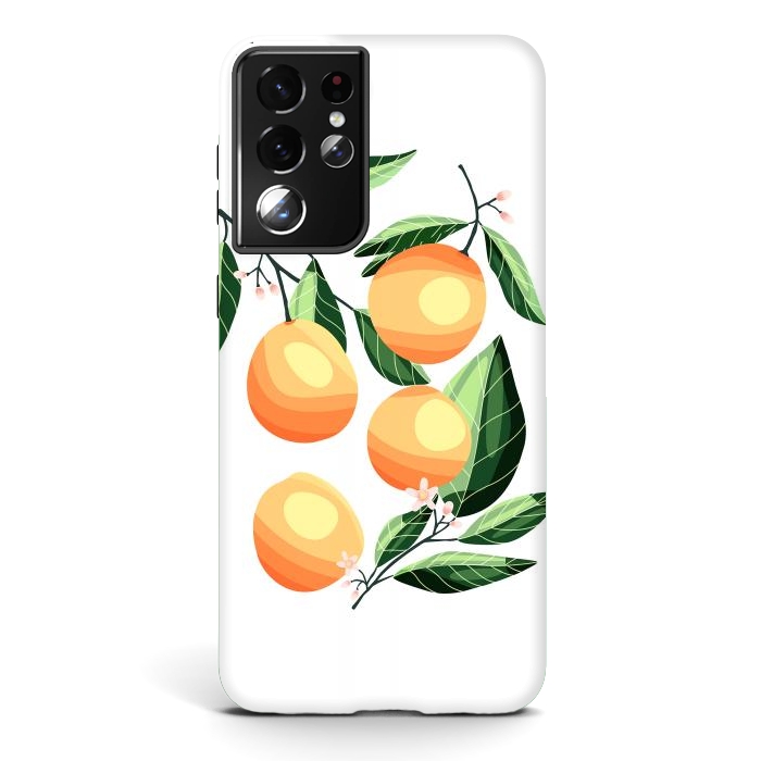 Galaxy S21 ultra StrongFit Peaches on white by Jelena Obradovic