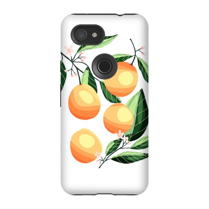 Pixel 3A StrongFit Peaches on white by Jelena Obradovic