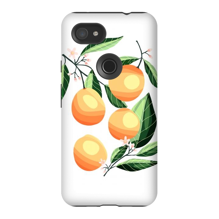 Pixel 3AXL StrongFit Peaches on white by Jelena Obradovic