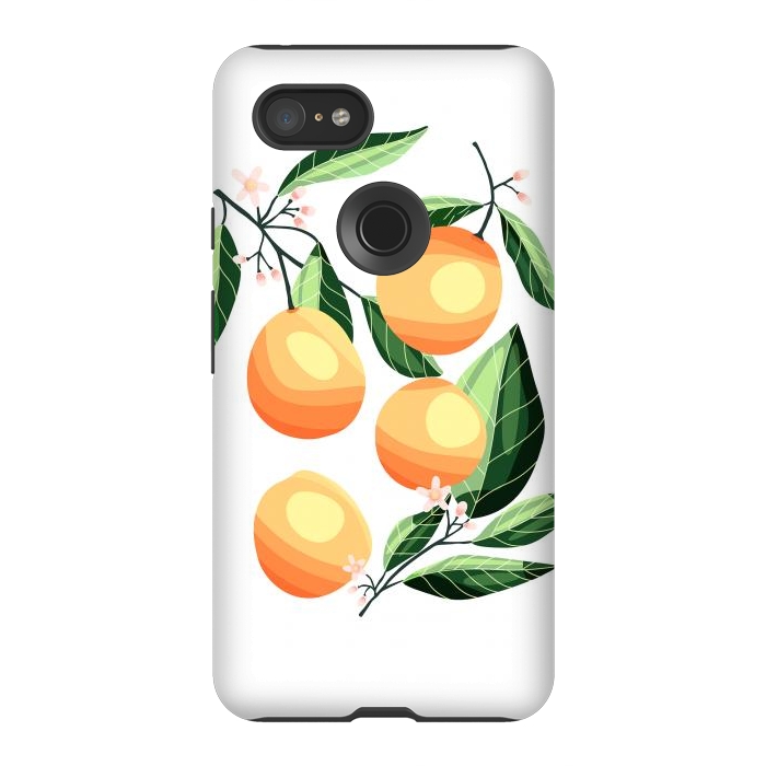 Pixel 3XL StrongFit Peaches on white by Jelena Obradovic