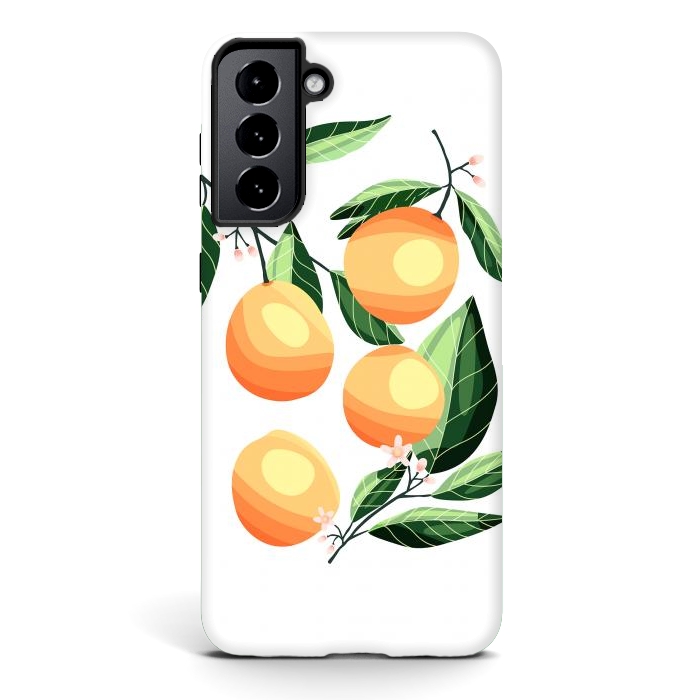 Galaxy S21 StrongFit Peaches on white by Jelena Obradovic