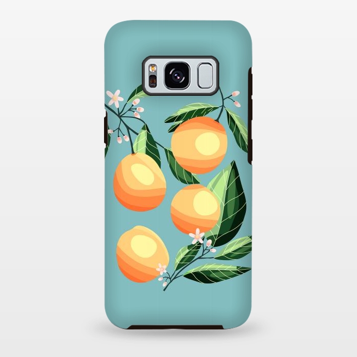 Galaxy S8 plus StrongFit Peaches on blue by Jelena Obradovic