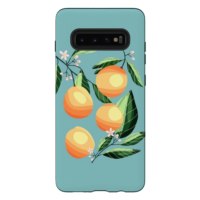 Galaxy S10 plus StrongFit Peaches on blue by Jelena Obradovic