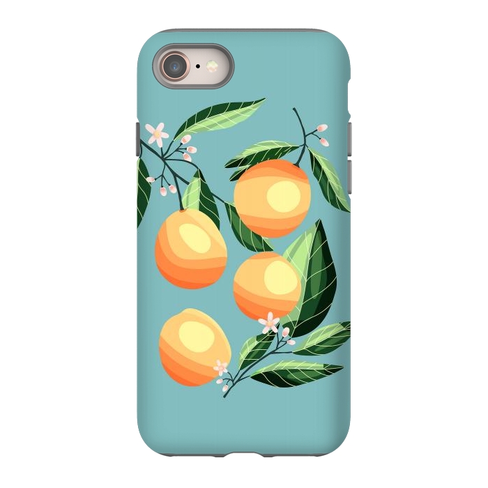 iPhone SE StrongFit Peaches on blue by Jelena Obradovic
