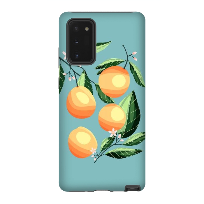 Galaxy Note 20 StrongFit Peaches on blue by Jelena Obradovic