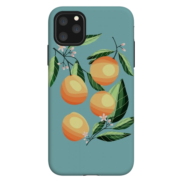 iPhone 11 Pro Max StrongFit Peaches on blue by Jelena Obradovic