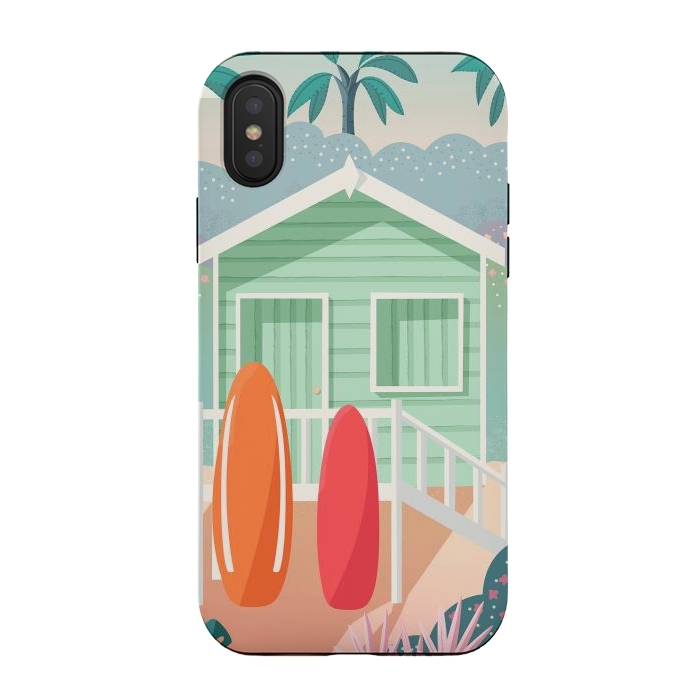 iPhone Xs / X StrongFit Beach cabin by Jelena Obradovic