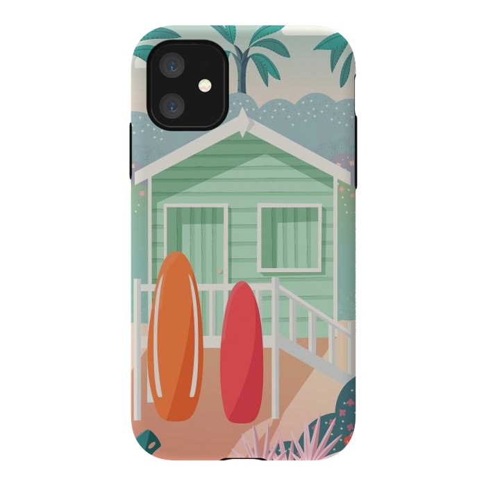 iPhone 11 StrongFit Beach cabin by Jelena Obradovic