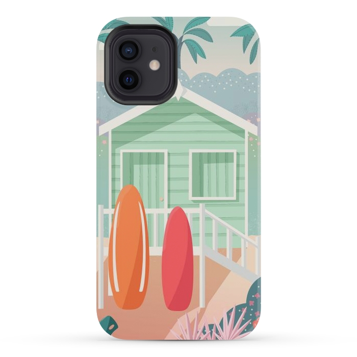 iPhone 12 mini StrongFit Beach cabin by Jelena Obradovic