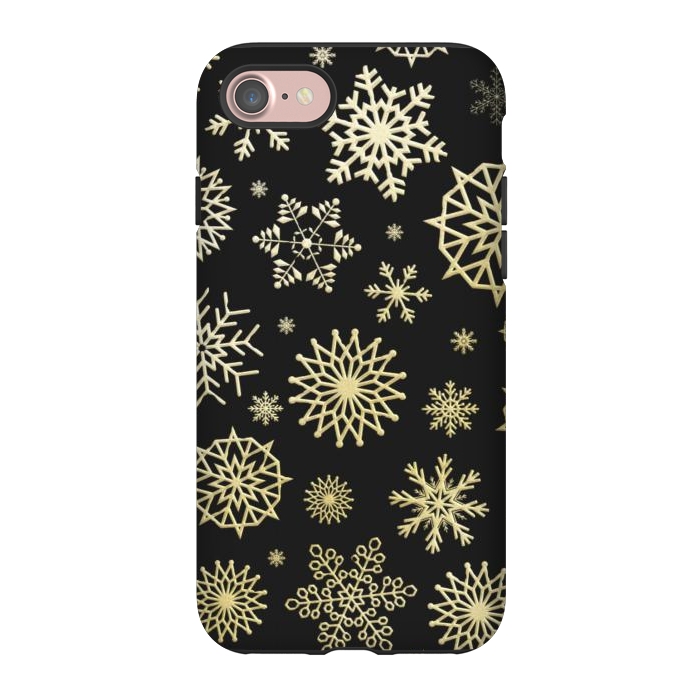 iPhone 7 StrongFit black gold snowflakes by haroulita
