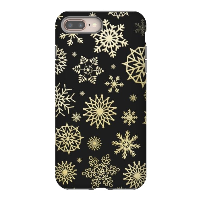 iPhone 7 plus StrongFit black gold snowflakes by haroulita