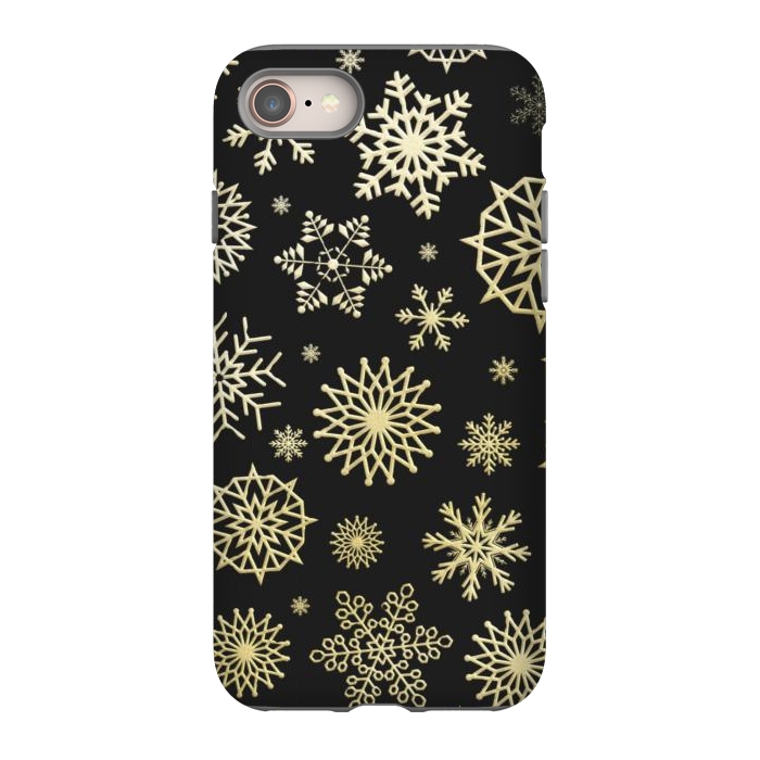 iPhone SE StrongFit black gold snowflakes by haroulita