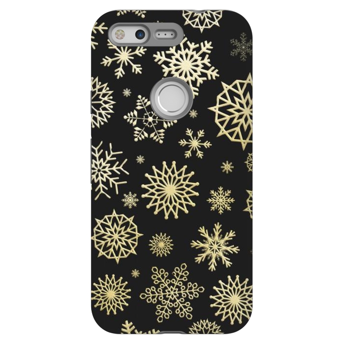 Pixel StrongFit black gold snowflakes by haroulita