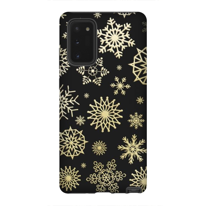 Galaxy Note 20 StrongFit black gold snowflakes by haroulita