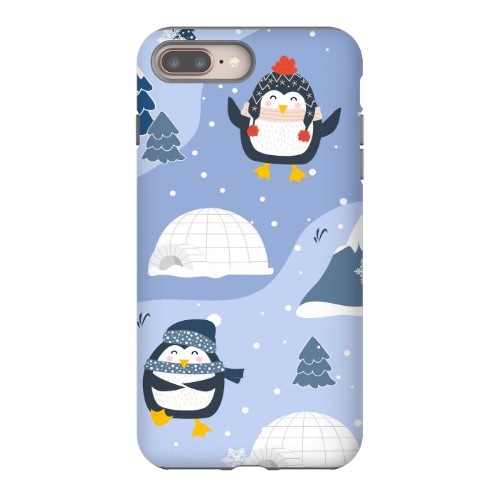 iPhone 7 plus StrongFit winter happy penguins by haroulita