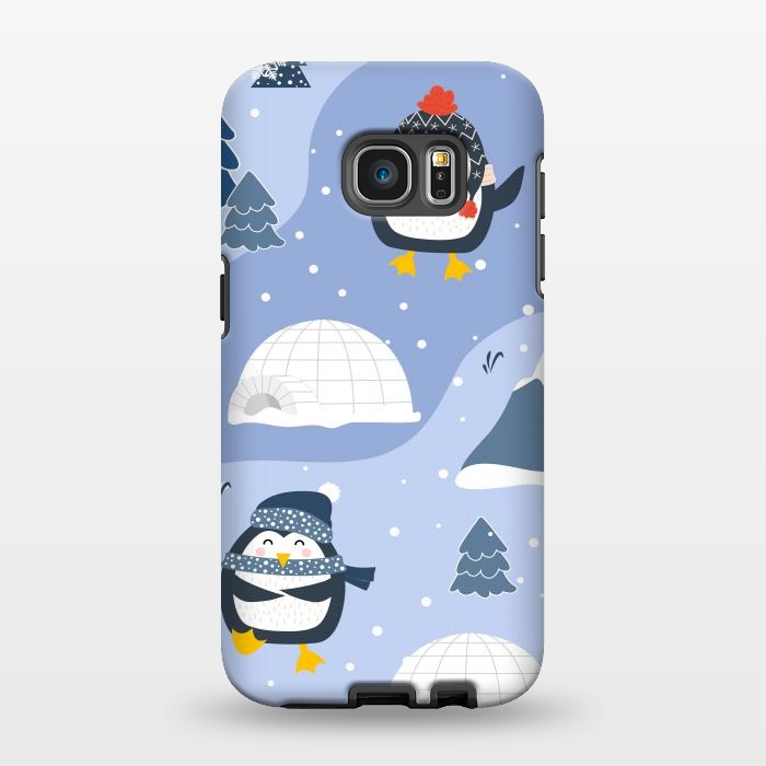Galaxy S7 EDGE StrongFit winter happy penguins by haroulita