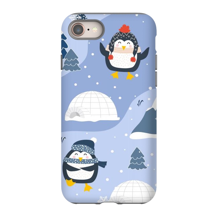 iPhone 8 StrongFit winter happy penguins by haroulita